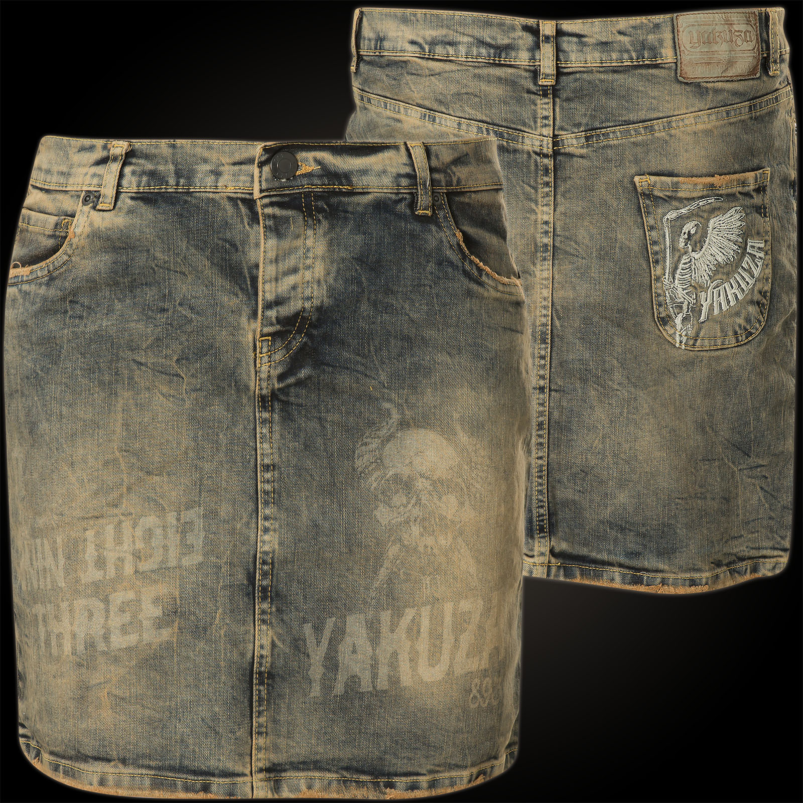 Yakuza Jeansrock Caught In A Circle Grb In Used Optik